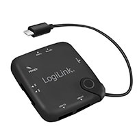 LogiLink USB OTG Micro USB Hub m/kortlser