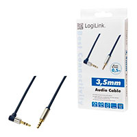 LogiLink Vinklet Minijack Kabel - 0.5m (Han/Han)
