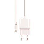 Maxlife MXTC-03 USB-C lader 2,1A m/fast kabel - Hvid