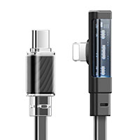 Mcdodo CA-3440 USB-C til Lightning LED Gaming Kabel m/vinkel - 1,2m