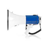 Megafon m/aftagelig mikrofon 25W (1500m) Hvid/Bl - Nedis