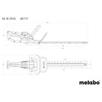 Metabo HS 18 LTX 45 V Solo Ledningsfri Hkkeklipper u/Batteri/Oplader (18V)