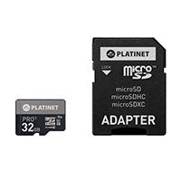 Micro SDHC kort 32GB V30 m/adapter (UHS-I) Platinet
