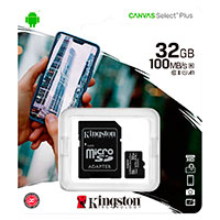 Micro SDHC Kort 32GB V10 A1 m/adapter (UHS-I) Kingston