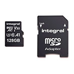 Micro SDXC kort 128GB m/adapter (A1 V30) Integral