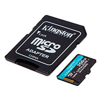 Micro SDXC kort 256GB A2 V30 m/adapter (UHS-I) Kingston