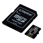 Micro SDXC Kort 256GB V30 A1 m/adapter (UHS-I) Kingston