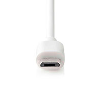 Micro USB billader 2400mA (Fast kabel) Hvid - Nedis