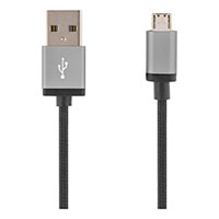 Micro USB kabel 2,4A - 1m (USB-A/USB Micro-B) Space gr