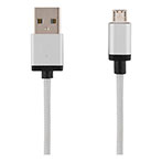 Micro USB kabel 2,4A - 2m (USB-A/USB Micro-B) Sølv