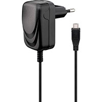 Micro USB oplader m/fast kabel 1A - 1,5m (1xUSB) Goobay
