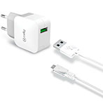 Micro USB oplader m/kabel 2,4A - 1m (1xUSB) Celly