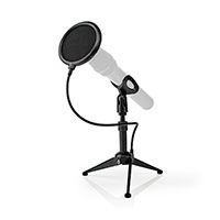 Mikrofon bordstativ m/stjreduktionsfilter (Justerbar) Nedis