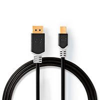 Mini DisplayPort til DisplayPort kabel 8K - 2m (1.4) Gr