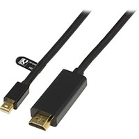 Mini Displayport til HDMI kabel m/lyd - 1m (Sort)