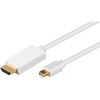 Mini Displayport til HDMI kabel m/lyd - 3m (Hvid)