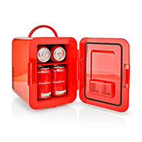 Mini køleskab m/hank - 4 liter (12/230V) Rød - Nedis