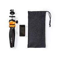 Mini Tripod til smartphone/actioncam (16cm) Sort - Nedis