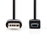 Mini USB kabel - 1m (Sort) Nedis