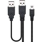Mini USB Y-kabel - 0,6m
