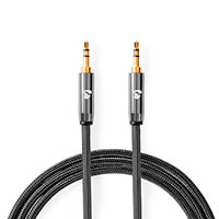 Minijack kabel - 2m (Han/Han) Metalgr - Nedis