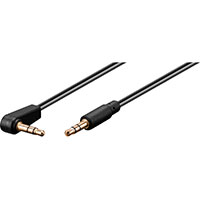 Minijack kabel m/vinkel - Guld - 3m (3,5mm/3,5mm) Goobay