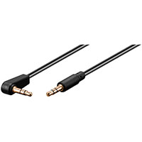 Minijack kabel m/vinkel - Guld - 5m (3,5mm/3,5mm) Goobay