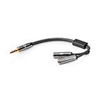 Minijack splitter kabel - Headset (1x Han/2x Hun) Nedis