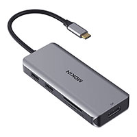 MOKiN MOUC0304 9-i-1 USB-C Dock (3xUSB-A/2xHDMI/DP/PD/Kortlser)