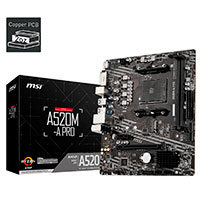 MSI A520M-A PRO, AMD AM4, DDR4 Micro-ATX
