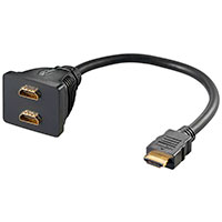 Multi adapter (HDMI han til 2x HDMI hun) - Guld