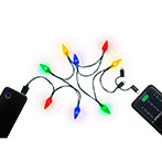 Multikabel 1m m/jule LED lys (USB-C/Lightning/Micro-USB)