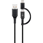 Multikabel 1m (USB-A til USB-C/Micro USB) Goobay