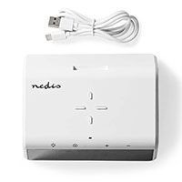 Nedis Clockradio m/Qi oplader + Natlys 15W (+USB port) Hvid