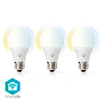 Nedis SmartLife LED pære E27 - 9W (60W) Hvid - 3-Pack