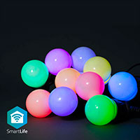 Nedis SmartLife WiFi Festlys 9m (10 LED/50mm) Farve