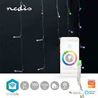Nedis SmartLife WiFi LED Gardin 10x18 LED (3 x 3m) Farve
