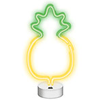 Neolia Neon LED Lampe m/Stand - Ananas (Batteri/USB) Gul/Grøn