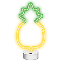 Neolia Neon LED Lampe m/Stand - Ananas (Batteri/USB) Gul/Grn