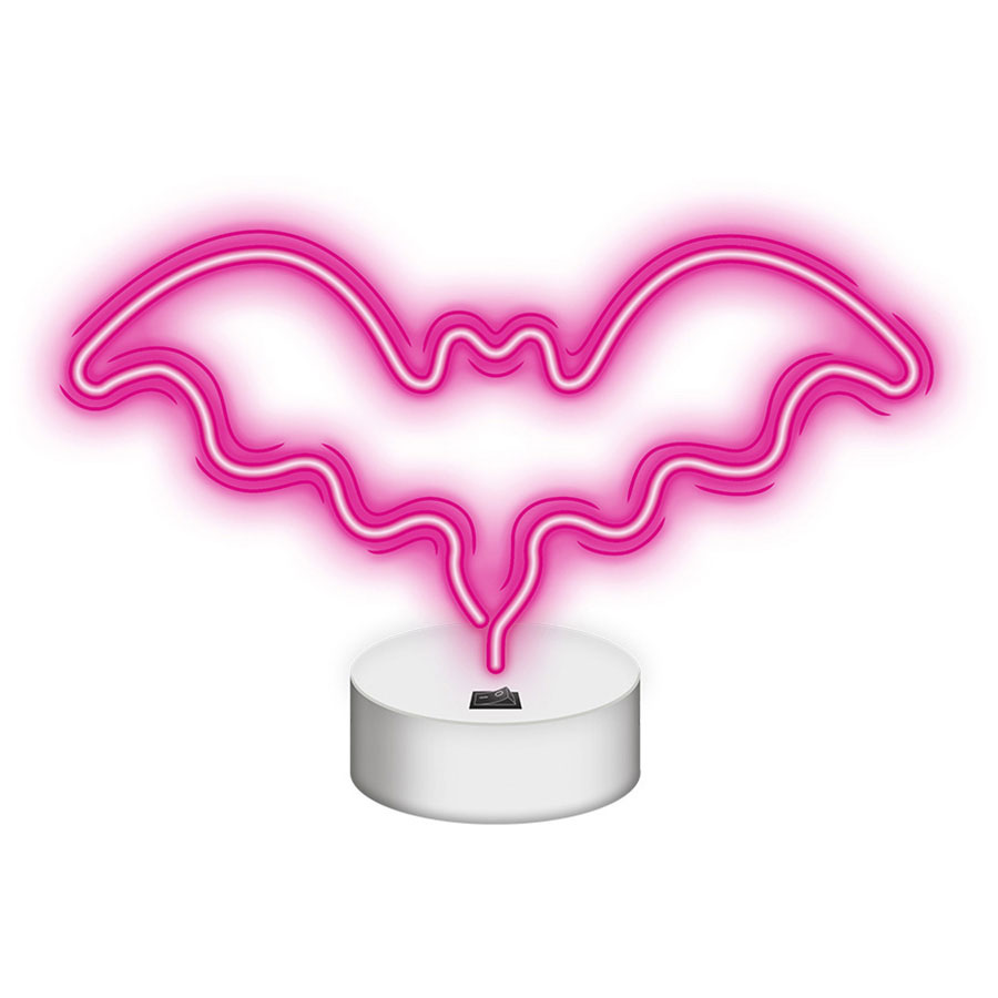 finansiel Katastrofe Konkurrere Neolia Neon LED Lampe m/Stand - Flagermus (Batteri/USB) Pink