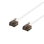 Flad netværkskabel m/slimstik 0,15m - Cat6a (U/UTP) Hvid