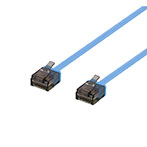 Flad netværkskabel m/slimstik 2m - Cat6a (U/UTP) Blå