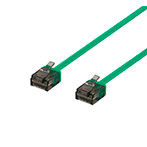 Flad netværkskabel m/slimstik 2m - Cat6a (U/UTP) Grøn