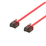 Flad netværkskabel m/slimstik 2m - Cat6a (U/UTP) Rød