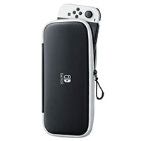 Nintendo Etui + Skrmbeskyttelse t/Nintendo Switch OLED (Sort/Hvid)