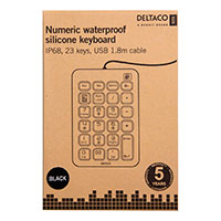 Vandtt numerisk tastatur (USB) Sort - Deltaco