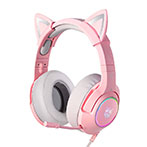 Onikuma K9 RGB Gaming Headset m/Mikrofon (3,5mm/USB) Pink