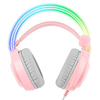 Onikuma X26 LED Gaming Headset m/Mikrofon (3,5mm/USB) Pink