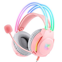 Onikuma X26 LED Gaming Headset m/Mikrofon (3,5mm/USB) Pink