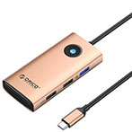Orico 5-i-1 USB-C Hub (3xUSB-A/1xUSB-C/1xHDMI) Rose Gold